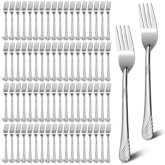 200 Pieces Dinner Forks 7 Inches Stainless Steel Metal Forks Bulk Forks Silverware Table Forks for Eating Dessert Salad, Stainless Steel Forks for Home Kitchen Restaurant Utensils Dishwasher Safe