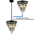 thumbnail image 7 of 3-Lights Interior Decor Glass Tear Drops Chandelier Matte Black Pendant Ceiling Lighting, 7 of 7
