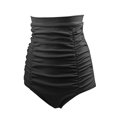 thumbnail image 5 of Gubotare Women's Swimwear High Waisted Ruched Bikini Bottom Black XL, 5 of 5