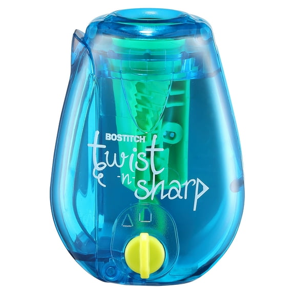 Bostitch Twist-n-Sharp Manual Pencil Sharpener, Assorted Colors.pack of 2