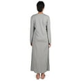 thumbnail image 6 of MeMoi Women's 100% Cotton Slub Knit Full-Length Sleeping Gown - Womens - Female, S, Blue, 6 of 6