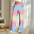 thumbnail image 3 of Elvqul Winter Pants for Women Elastic Waist Sweatpants with Pockets Versatile Baggy Womens Bottoms Wide Leg, 3 of 6