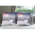 thumbnail image 6 of Ambesonne Winter Throw Pillow Cover 4 Pack, Idyllic Outdoors Sunset, 16", Multicolor, 6 of 7