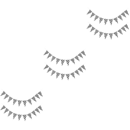 MLINS 6 Sets  Checkered Pennant Banner Racing Flag Party Flag Banner Accessory for Race Theme Party Decoration