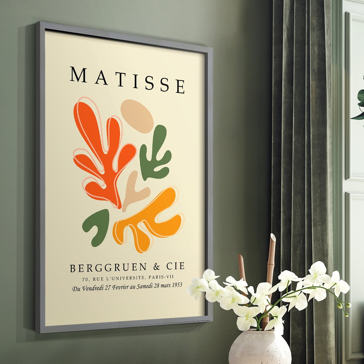 Matisse CCCXXXVIII in Gray Solid Wood 16 x 20 Framed Print