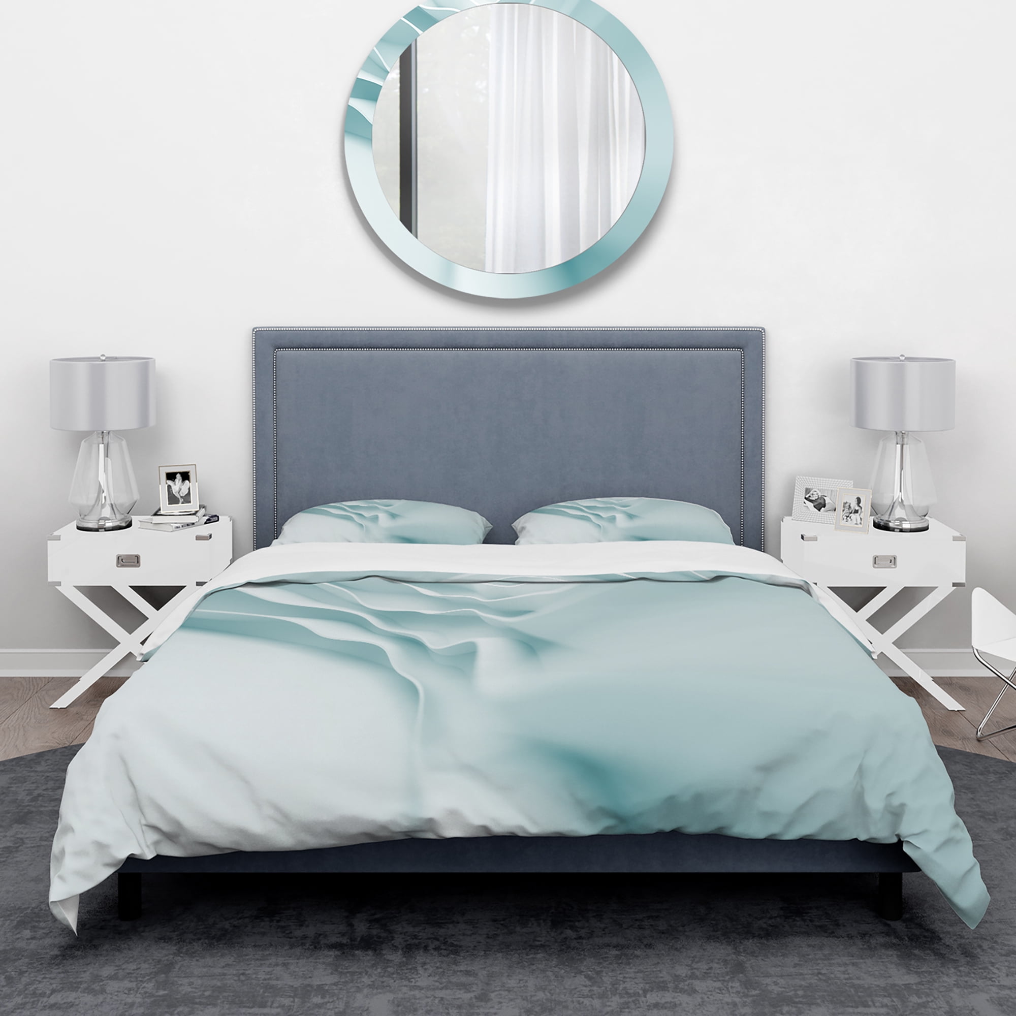 Designart '3D Light Blue Abstract Architecture' Modern & Contemporary Duvet Cover Set