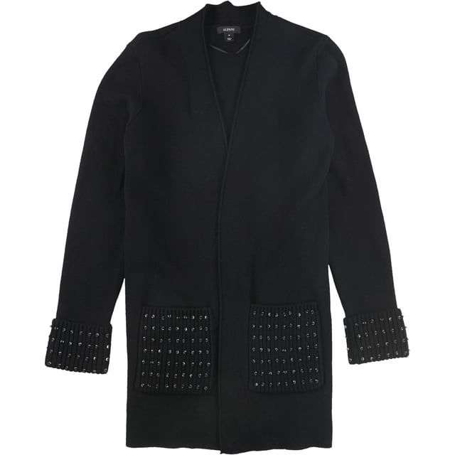 Alfani Womens Embellished Cardigan Sweater black S