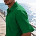 thumbnail image 3 of Polo Shirts for Men Short Sleeve Collared Golf Shirt Work Performance Athletic Polos with Pocket Dark Green 3XL, 3 of 7