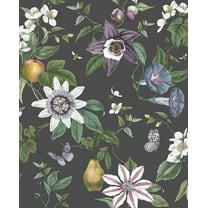 Fine Décor Sierra Black Floral Wallpaper, 20.5-in by 33-ft, 56.38 sq. ft.