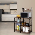 thumbnail image 2 of Lowestbest 35.5" Stand Storage Cart, Rack 4-Tier Kitchen Utility, Rack Microwave Stand Rolling Kitchen Storage, Spice Rack Organizer Workstation with 10 Hooks, Black, 2 of 8