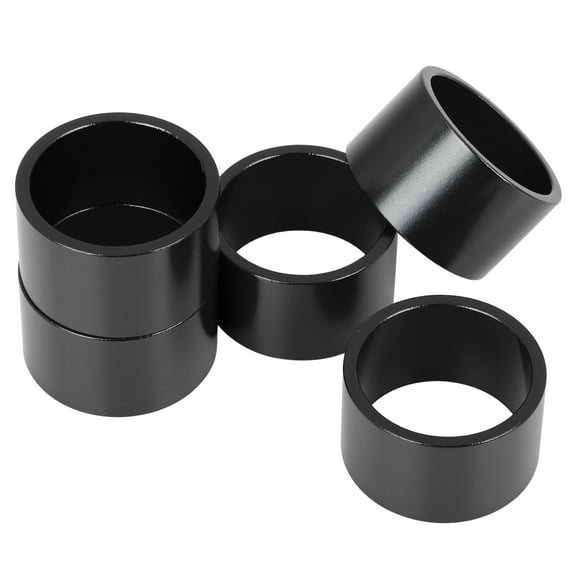 5 Pcs 20mm Bicycle Aluminium Alloy Handlebar Stem Spacers Fork Washer Fit 11/8inch Stem Black