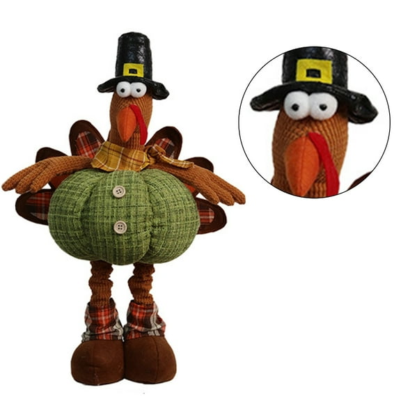 Harvest Festival Poseable Turkey Figure Family Gathering Props Window Display