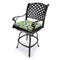 thumbnail image 3 of Jordan Manufacturing 17" x 19" Tabea Sunblue Multicolor Medallion Rectangular Outdoor Chair Pad Seat Cushion with Ties (2 Pack), 3 of 11