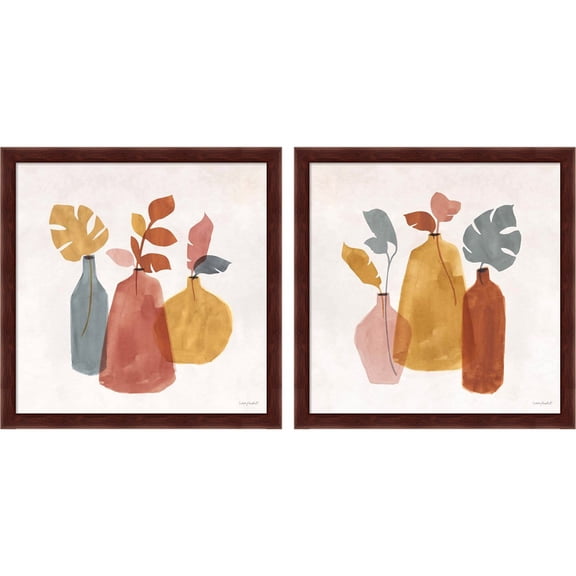 Great Art Now Terracotta by Lisa Audit, 2 Piece Framed Art Set Each 13.25"W x 13.25"H