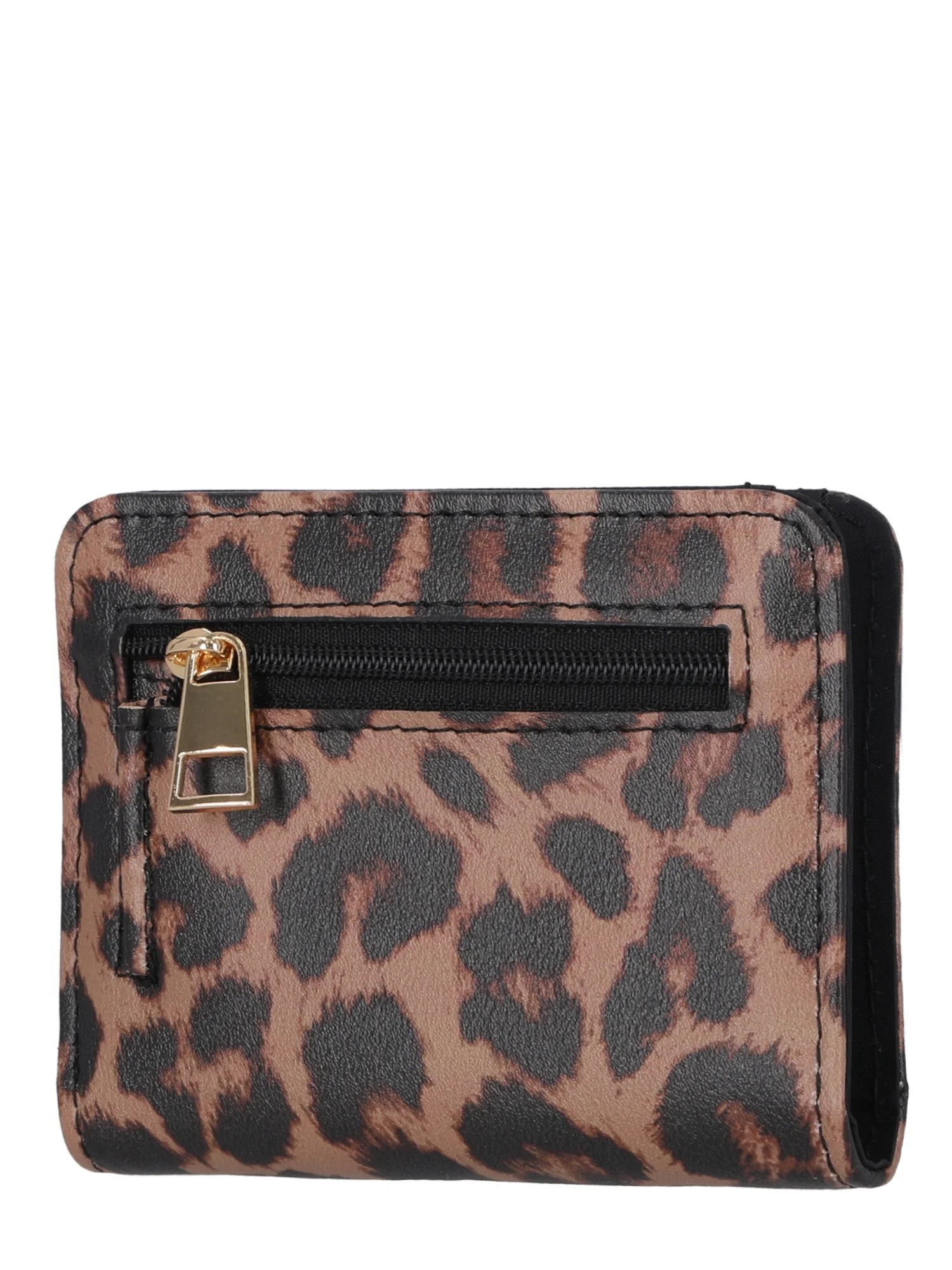 Time and Tru Women's Sharon Two Fold Wallet, Leopard Print