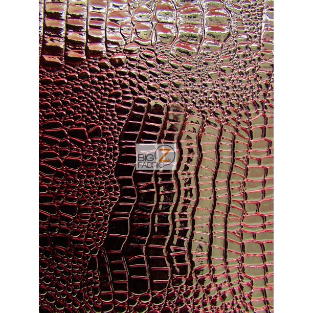 Vinyl Faux Fake Leather Pleather Embossed Shiny Amazon Crocodile Fabric