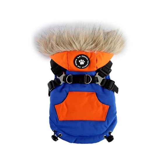 lanema Waterproof Fleece Lined Dog 2 Leg Coat Harness Design Breeds Winter Warm Jackets