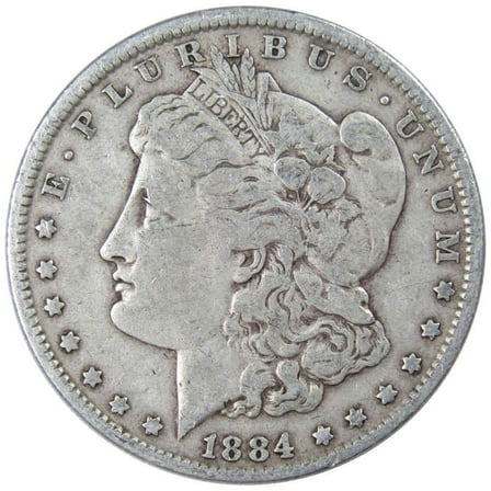 1884 Morgan Dollar F Fine 90% Silver $1 US Coin Collectible