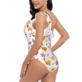thumbnail image 5 of Yiaed Cartoon Birds & Flowers Print Women One Piece Swimsuits Tummy Control One Shoulder Bathing Suits Pattern Ruffle Swimwear-X-Large, 5 of 8