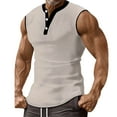 thumbnail image 2 of Men's Tank Tops Summer Men's Solid Color Fashionable Sports Sleeveless Top Casual Men's Sleeveless Round Neck Top, 2 of 3