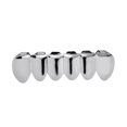 thumbnail image 1 of Langgg Grills Hip Hop Upper Lower 6 Teeth Caps Halloween Cosplay Silver Bottom, 1 of 7