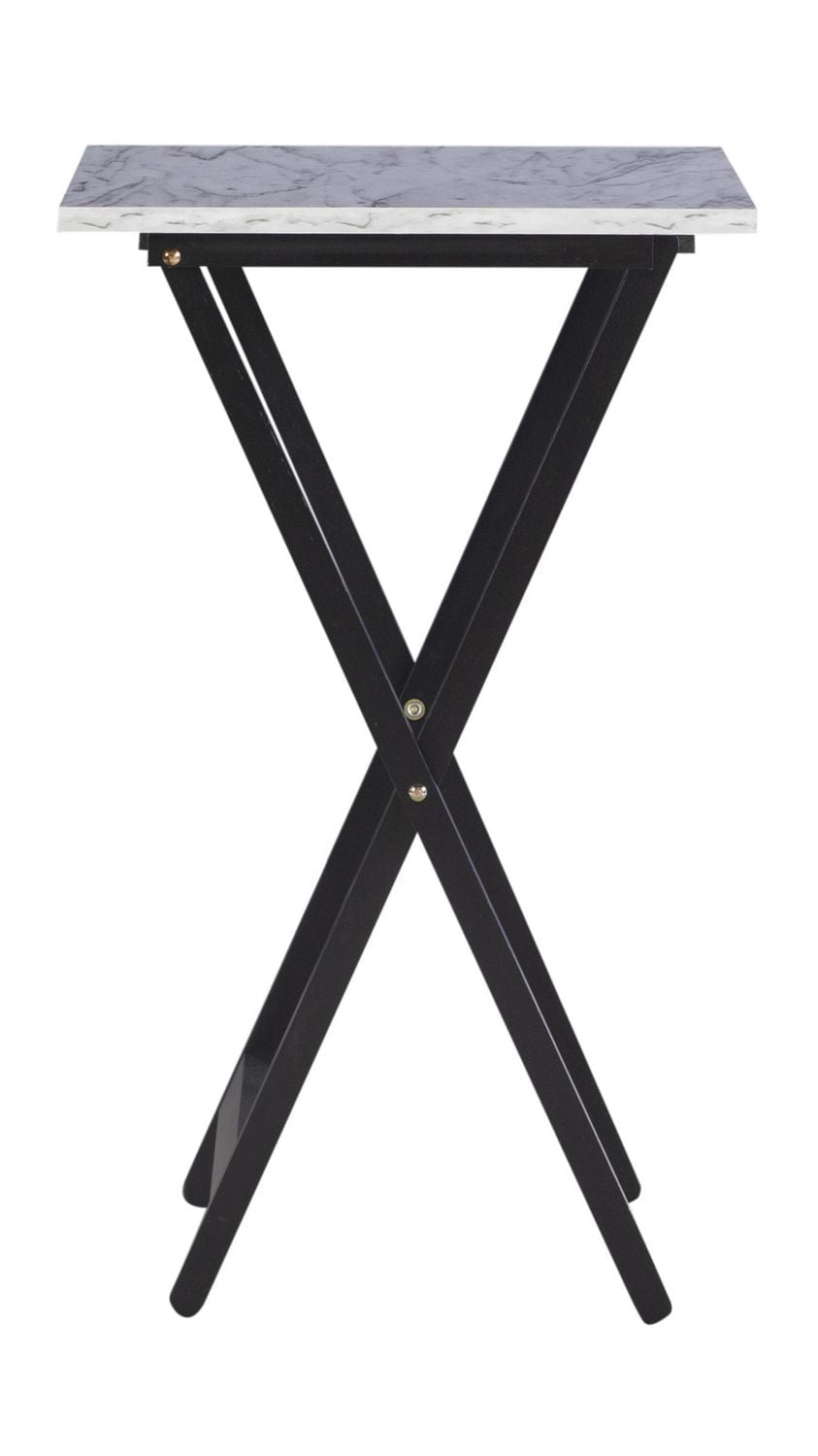 Giles White Faux Marble Tray Table Set