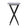 thumbnail image 2 of Giles White Faux Marble Tray Table Set, 2 of 9