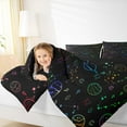 thumbnail image 6 of Manfei Mystic Astrology Kids Full Size Comforter Sets, Outer Space Planet Bedding Comforter Set, Black Blue Cartoon Reversible Bedding Sets, Breathable Home Decor, 3-Piece, 6 of 9