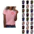 thumbnail image 1 of T-shirts de la Saint-Valentin pour Femmes 2026 Mode Manches Courtes Col Rond Cœur Graphique, 1 of 4