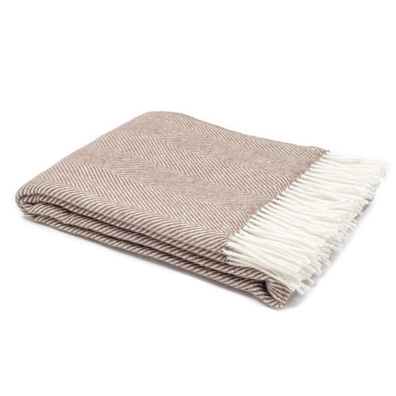 Barker Textiles Scandinavian Wool Throw Blanket, 51x75 in Brown