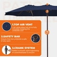 thumbnail image 4 of Vccoem 15 ft Triple-size Patio Umbrella,Market Extra-Large Double Sided Umbrella - Twin-size Patio Parasol w/Easy Crank & 12 Strong Ribs & Ventilation Openings,Navy Blue, 4 of 8