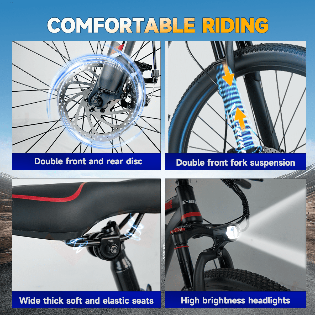 26" Electric Bike for Adults, ebike 750W Peak Power Motor, 35Miles 25MPH Electric Mountain Bike with 432Wh Removable Battery, 7-Speed,UL 2849
