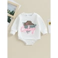 thumbnail image 2 of Bagilaanoe Newborn Baby Girl Boy Oversized Romper Sweatshirt Long Sleeve Bodysuits Letter Print Pullover 3M 6M 12M Infant Casual Tee Tops, 2 of 9