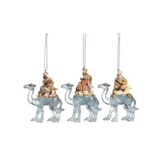 Icy Crystal Three Kings Nativity Ornaments  - 4.5" - Set of 6