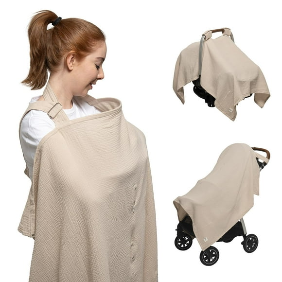 Funda de Lactancia y Cubre Asiento de Coche 5 en 1 Nilsa Muselina 94x119 cm Algodón