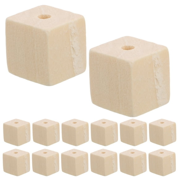 UPGRATOR Khaki Square Wooden Beads Wood 100Pack Diy Projects Experienced
