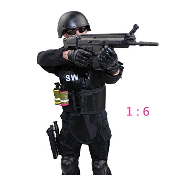 7Buy 12 "Figuras de acción juguete 1: 6 Modelo de figura de soldado flexible Modelo de figura (SWAT) 7Buy 7Buy