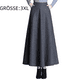 thumbnail image 1 of Falda larga de mujer, falda a cuadros de cintura alta, corte A retro, 1 of 6