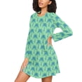 thumbnail image 3 of joogoo Green Palm Trees Women's Long Sleeve Nightgown Sleepwear XXXL, 3 of 8