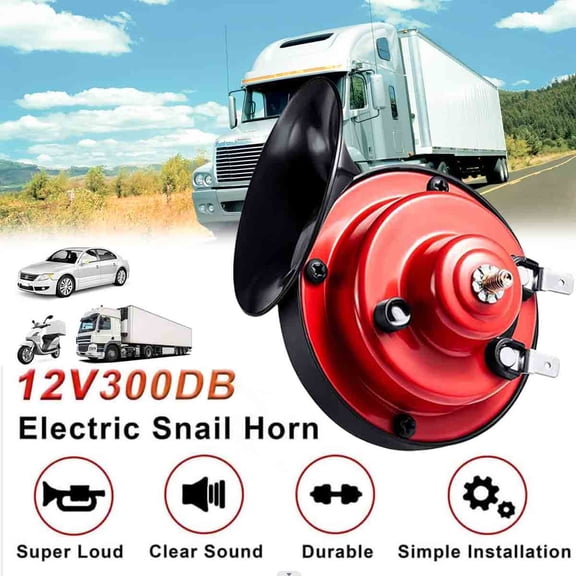 12V 300DB Super Loud Train Horn Waterproof Motorcycle Car Truck SUV Boat Red