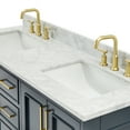 thumbnail image 4 of Ariel Stafford 61 Inch Double Rectangle Sink Vanity With Carrara White Marble Countertop W/0.75" Edge In Midnight Blue, 4 of 11