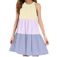 thumbnail image 4 of Ashirexll Robes pour Filles Enfants Sans Manches Mode Col Rond Patchwork Ludique Été Décontractée Robe d'Été pour Préadolescentes, 4 of 4