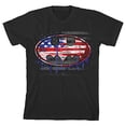 thumbnail image 5 of Batman American Flag Bat Signal Youth Black Graphic Tee-XS, 5 of 7