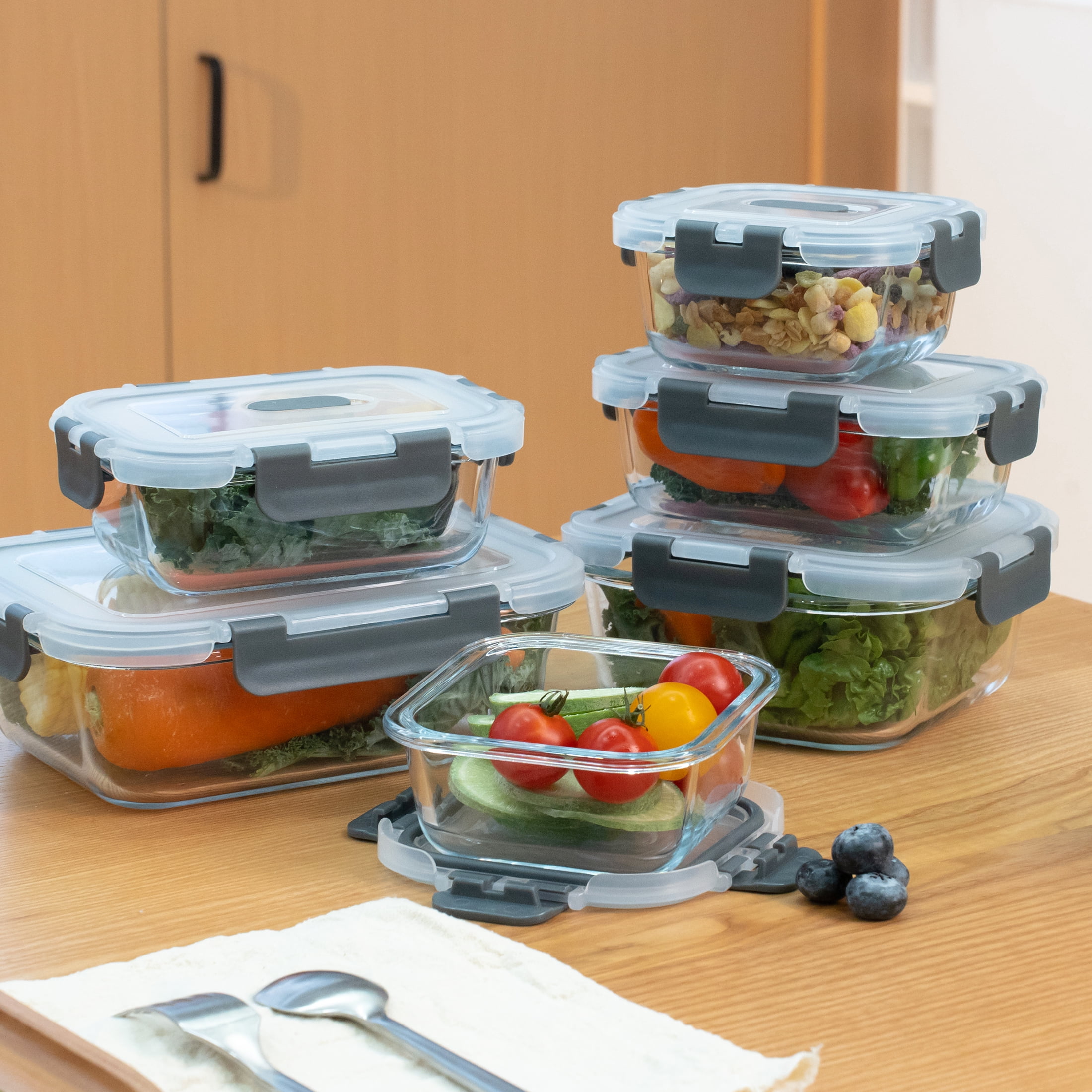 Mainstays 12 pcs Set Mixed Glass Food Storage Container