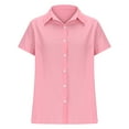thumbnail image 5 of Zpanxa Womens Summer Cotton Linen Shirt Blouse Loose Casual V-Neck Pink L, 5 of 6