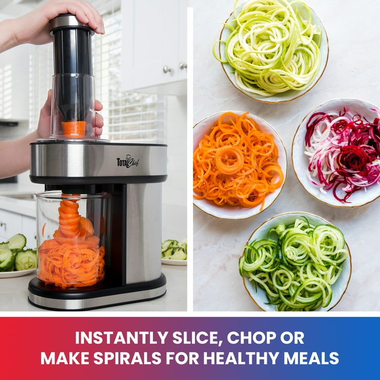  Hamilton Beach 3-in-1 Electric Vegetable Spiralizer & Slicer  With 3 Cutting Cones for Veggie Spaghetti, Linguine, and Ribbons, 6-Cups,  Black,70930: Home & Kitchen
