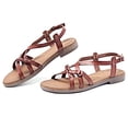 thumbnail image 2 of Ataiwee Women's Flat Slide Sandals - Fashion Adjustable Cross Strappy Braided Flat Summer Shoes., 2 of 6