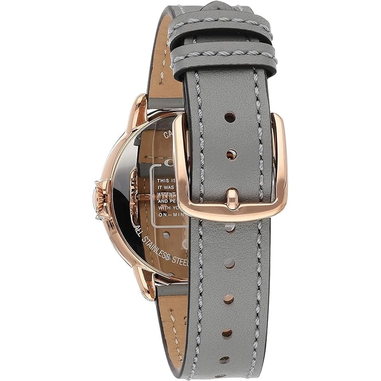 Coach 14503611 Arden Ivory White/Rose Gold Tone Dial Grey Leather 