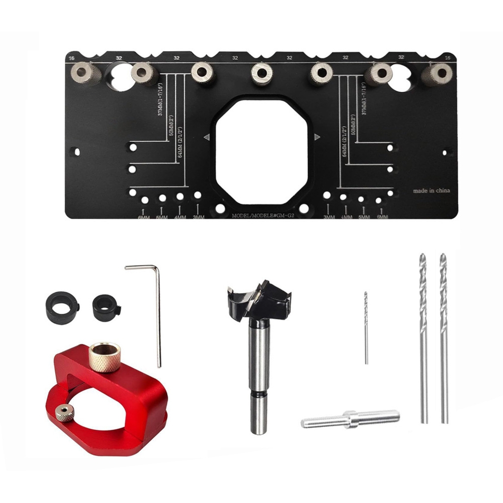 35mm Cabinet Hinge Jig Drilling Hole Puncher Concealed Hinge Jig Accurate Woodworking Dowel Jig Drill Guide Locator