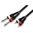 thumbnail image 1 of PULSE - 2x 6.35mm (1/4") Mono Jack to 2x Phono (RCA) Plug to Plug Lead, 5m Black, 1 of 1